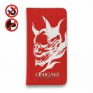 【手帳型ベルトなし】【Stick Case】鬼掛　般若バージョン・レッド