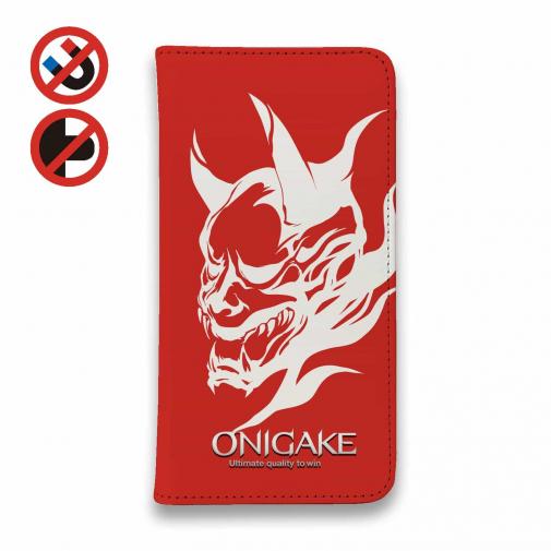 【手帳型ベルトなし】【Stick Case】鬼掛 般若バージョン・レッド