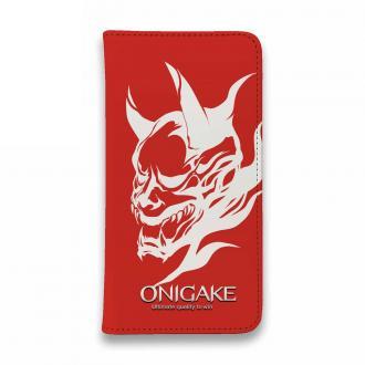 【手帳型ベルトなし】【Stick Case】鬼掛　般若バージョン・レッド
