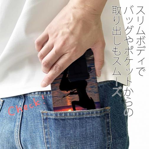 【手帳型ベルトなし】【Stick Case】夕マズメの釣りガール