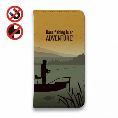 【手帳型ベルトなし】【Stick Case】【FISH MAN】BassFishing is an ADVENTURE!(朝まずめ)