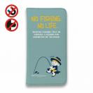 【手帳型ベルトなし】【Stick Case】【釣りざんまい】釣りを楽しむ少年_ミント