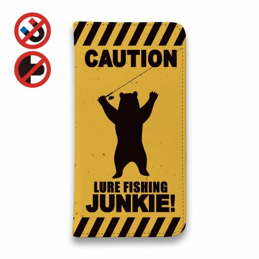【手帳型ベルトなし】【Stick Case】【FISH MAN】CAUTION LURE FISHING JUNKIE!