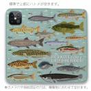 【手帳型ベルトなし】【Stick Case】【FISH MAN】フィッシングパラダイス「フレッシュウォーター編」ブルー