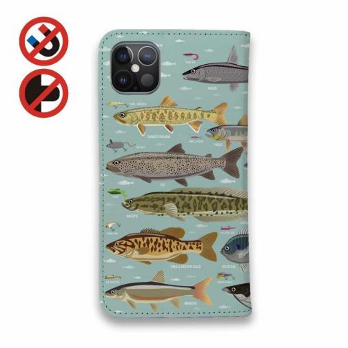 【手帳型ベルトなし】【Stick Case】【FISH MAN】フィッシングパラダイス「フレッシュウォーター編」ブルー