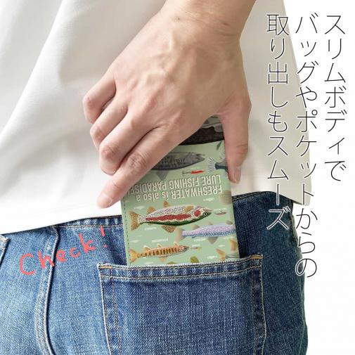 【手帳型ベルトなし】【Stick Case】【FISH MAN】フィッシングパラダイス「フレッシュウォーター編」グリーン