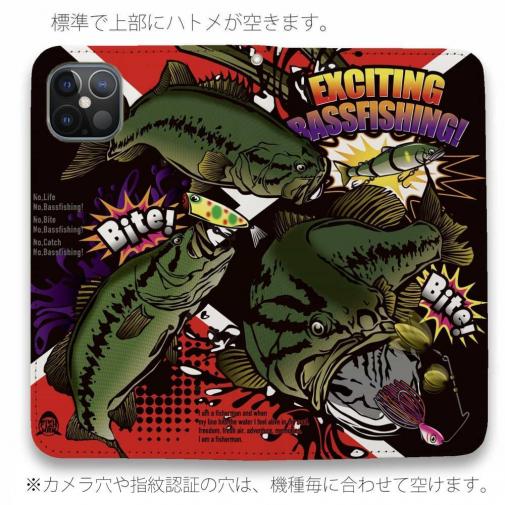 【手帳型ベルトなし】【Stick Case】【FISH MAN】エキサイティングバスフィッシング マゼンタ