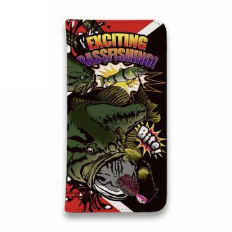 【手帳型ベルトなし】【Stick Case】【FISH MAN】エキサイティングバスフィッシング マゼンタ