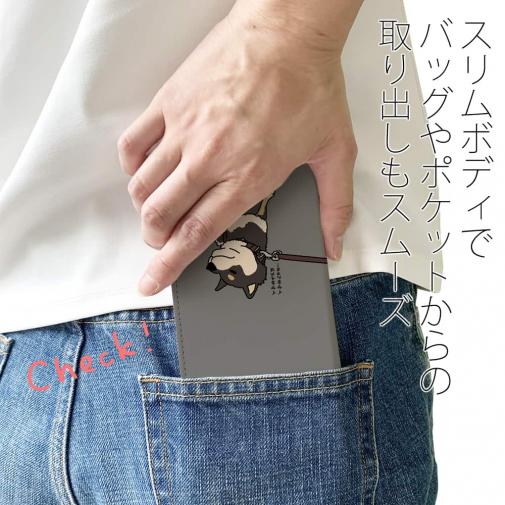 【手帳型ベルトなし】【Stick Case】イヤイヤ柴犬【黒柴】(wakat)