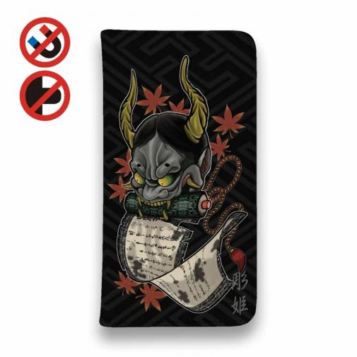 【彫姫】【手帳型ベルトなし】【Stick Case】般若 和彫りデザイン