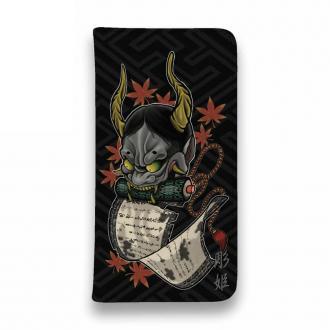 【彫姫】【手帳型ベルトなし】【Stick Case】般若　和彫りデザイン