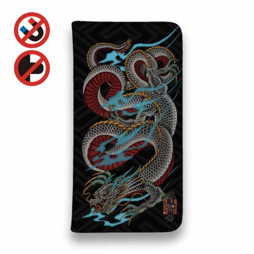【彫姫】【手帳型ベルトなし】【Stick Case】龍 和彫りデザインNo.2
