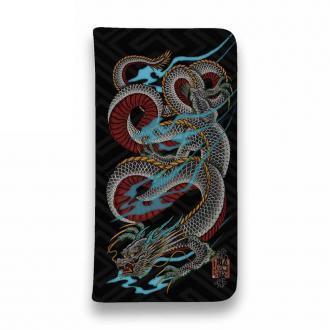 【彫姫】【手帳型ベルトなし】【Stick Case】龍　和彫りデザインNo.2