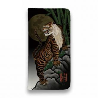 【彫姫】【手帳型ベルトなし】【Stick Case】虎　和彫りデザイン