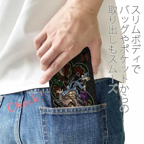 【彫姫】【手帳型ベルトなし】【Stick Case】花和尚の蛇退治　和彫りデザイン