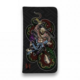 【彫姫】【手帳型ベルトなし】【Stick Case】花和尚の蛇退治　和彫りデザイン