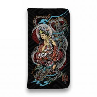 【彫姫】【手帳型ベルトなし】【Stick Case】騎龍観音　和彫りデザイン