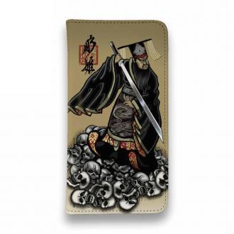 【彫姫】【手帳型ベルトなし】【Stick Case】秦の始皇帝　和彫りデザイン