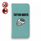【彫姫】【手帳型ベルトなし】【Stick Case】TATTOO HURTSドクロ
