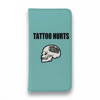 【彫姫】【手帳型ベルトなし】【Stick Case】TATTOO HURTSドクロ