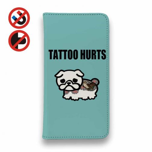 【彫姫】【手帳型ベルトなし】【Stick Case】TATTOO HURTS犬