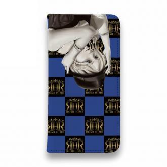 【ROMI HIME】【手帳型ベルトなし】【Stick Case】フ?ロック・チェック(市松模様)　ブルー