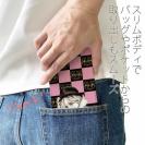 【ROMI HIME】【手帳型ベルトなし】【Stick Case】フ?ロック・チェック(市松模様)　ピンク