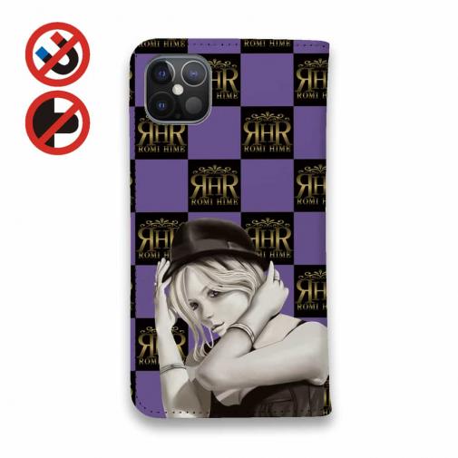 【ROMI HIME】【手帳型ベルトなし】【Stick Case】フ?ロック・チェック(市松模様)　パール