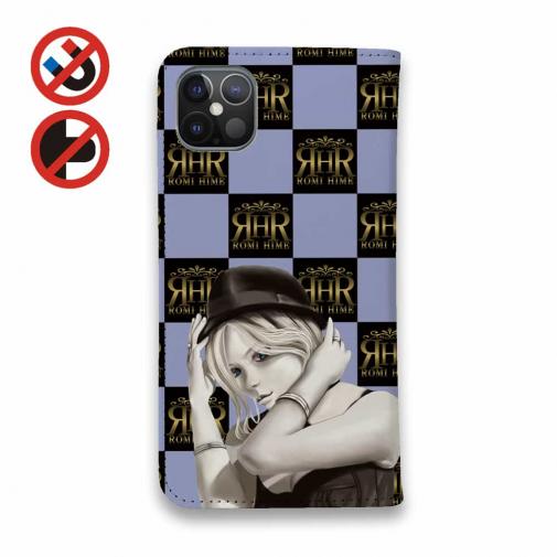 【ROMI HIME】【手帳型ベルトなし】【Stick Case】フ?ロック・チェック(市松模様)　スカイブルー