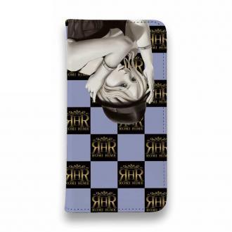 【ROMI HIME】【手帳型ベルトなし】【Stick Case】フ?ロック・チェック(市松模様)　スカイブルー