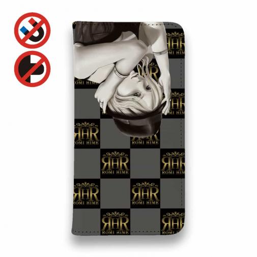 【ROMI HIME】【手帳型ベルトなし】【Stick Case】フ?ロック・チェック(市松模様) グレー
