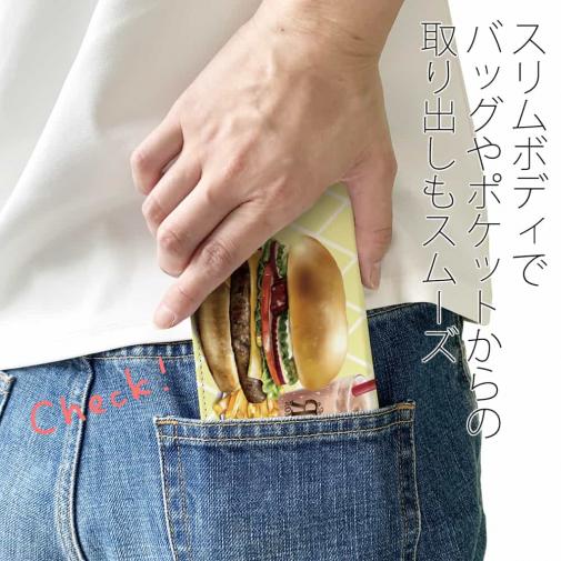【ROMI HIME】【手帳型ベルトなし】【Stick Case】ハンバーガー　イエロー