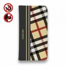 【Genuine】【手帳型ベルトなし】【Stick Case】チェック柄　ベージュ＆グレー