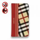 【Genuine】【手帳型ベルトなし】【Stick Case】チェック柄　ベージュ＆レッド