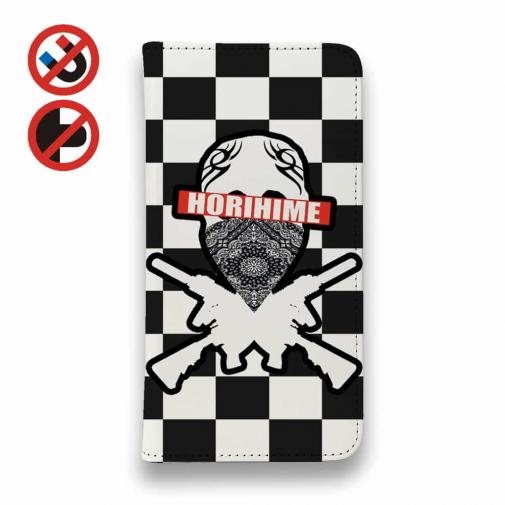 【彫姫】【手帳型ベルトなし】【Stick Case】市松模様