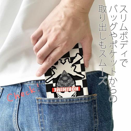 【彫姫】【手帳型ベルトなし】【Stick Case】市松模様