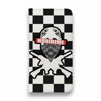 【彫姫】【手帳型ベルトなし】【Stick Case】市松模様