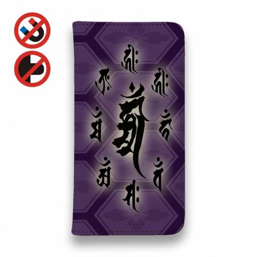 【彫姫】【手帳型ベルトなし】【Stick Case】御守り携帯ケース 蒲葡色