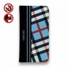 【Genuine】【手帳型ベルトなし】【Stick Case】チェック柄　ブルー＆ブラック