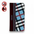 【Genuine】【手帳型ベルトなし】【Stick Case】チェック柄　ブルー＆ブラウン