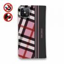 【Genuine】【手帳型ベルトなし】【Stick Case】チェック柄　ピンク＆グレー