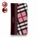 【Genuine】【手帳型ベルトなし】【Stick Case】チェック柄　ピンク＆ブラウン