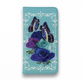 【彫姫】【手帳型ベルトなし】【Stick Case】薔薇と蝶