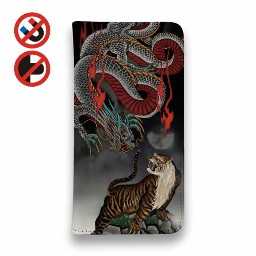 【彫姫】【手帳型ベルトなし】【Stick Case】龍虎