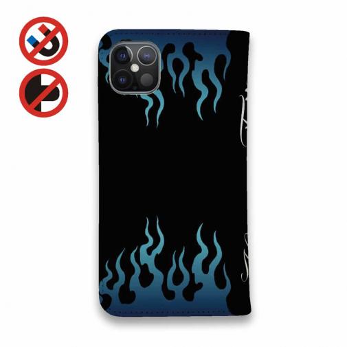 【彫姫】【手帳型ベルトなし】【Stick Case】ファイヤーパターン