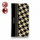 【Genuine】【手帳型ベルトなし】【Stick Case】千鳥柄　ブラック＆ベージュ