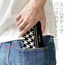 【Genuine】【手帳型ベルトなし】【Stick Case】千鳥柄　ブラック＆ホワイト