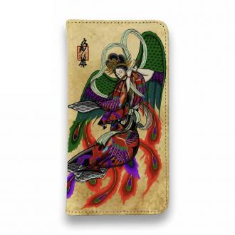 【彫姫】【手帳型ベルトなし】【Stick Case】羽衣天女