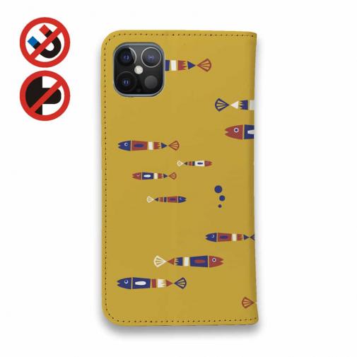 【手帳型ベルトなし】【Stick Case】【釣りざんまい】レトロフィッシュ_オレンジ