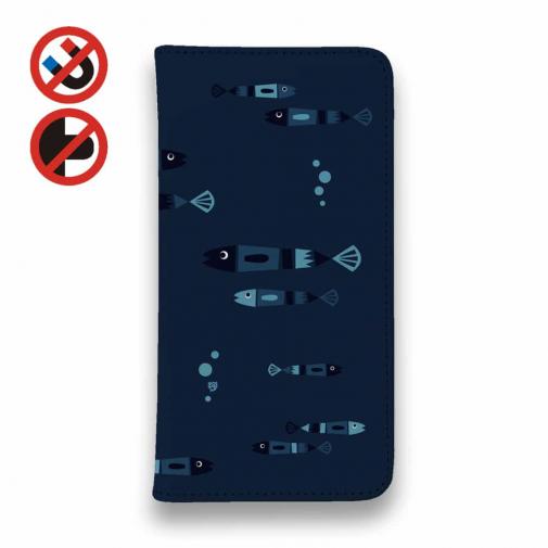 【手帳型ベルトなし】【Stick Case】【釣りざんまい】レトロフィッシュ_ダーク